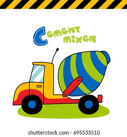 cement mixer - vector illustration for children.