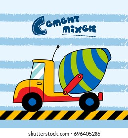 cement mixer - vector illustration for children.