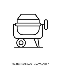 Cement mixers icon Flat simple outline