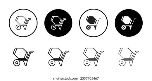 Cement mixers icon Line Art Logo set