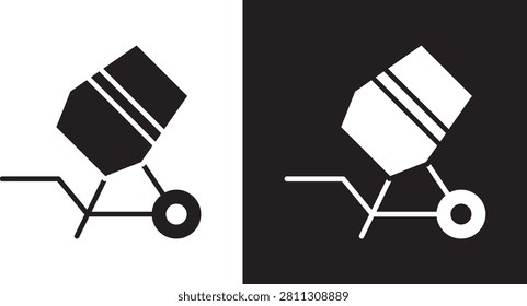 cement mixers icon linear graphics set..
