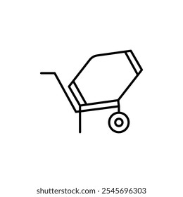 Misturadores de cimento ícone logotipo logotipo definir contorno vetorial