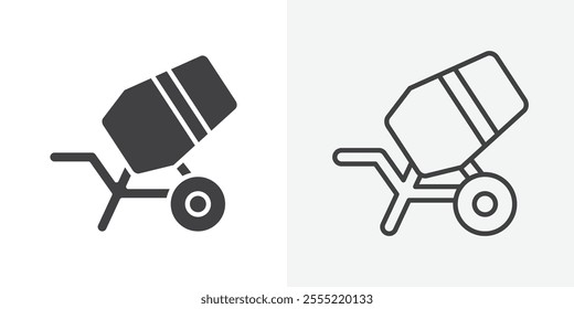 Cement mixers icon. outlined vector style.