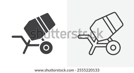 Cement mixers icon. outlined vector style.
