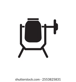 Cement mixers icon Thin line flat illustration