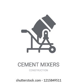 cement mixers icon. Trendy cement mixers logo concept on white background from Construction collection. Suitable for use on web apps, mobile apps and print media.