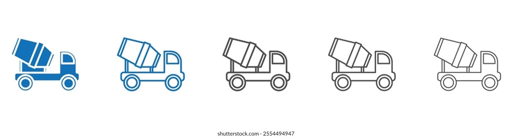 Cement mixers icon vector set collection for web