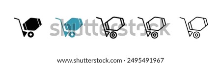 Cement mixers line icon vector set.