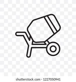 cement mixers vector linear icon isolated on transparent background, cement mixers transparency concept can be used for web and mobile svg