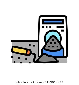 vector de icono de color del paquete de cemento. signo del paquete de cemento. ilustración de símbolo aislado