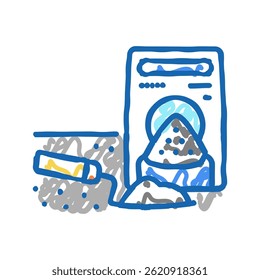 cement package doodle icon sketch vector. cement package sign. isolated symbol illustration