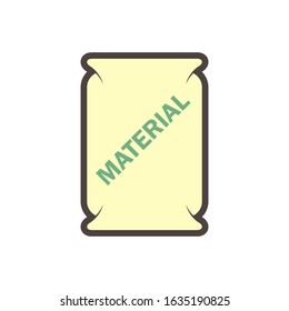 Cement paper bag package or sack vector icon. That chemical, binder, substance or material for construction industry. Mixture of mortar and concrete by mix with sand and stone. For masonry, plaster.