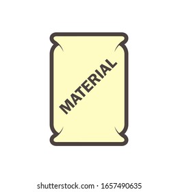 Cement paper bag package or sack vector icon. That chemical, binder, substance or material for construction industry. Mixture of mortar and concrete by mix with sand and stone. For masonry, plaster.
