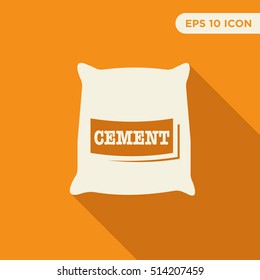 Cement pouch vector icon on orange background, adhesive