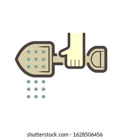 Cement powder pouring vector icon design.