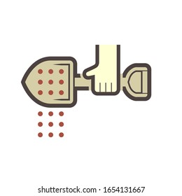 Cement powder pouring vector icon design.