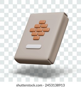 Cement, putty, plaster. Rectangular bag with dry adhesive mixture