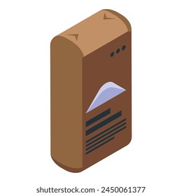 Cement sack icon isometric vector. Concrete machine. Mix tool