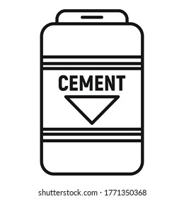 Icono de saco de cemento. Icono del vector del saco de cemento de esquema para el diseño web aislado en fondo blanco