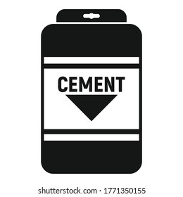 Icono de saco de cemento. Ilustración simple del icono del vector del saco de cemento para el diseño web aislado en fondo blanco