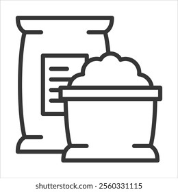 Cement Sack Outline Icon Vector Illustration