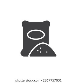 Cement sack vector icon. filled flat sign for mobile concept and web design. Cement bag glyph icon. Symbol, logo illustration. Vector graphics