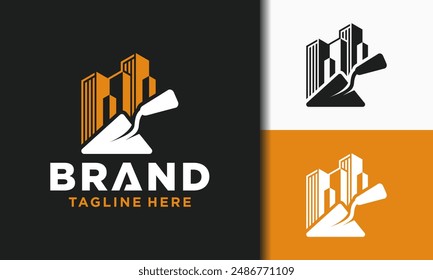 Cement Spatula Building Logo Vector Illustration