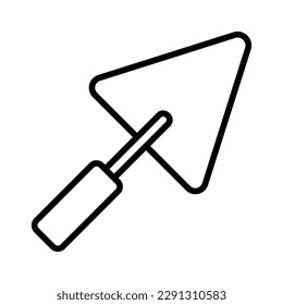 cement spoon shovel construction outline icon vector illustration