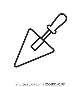 Cement spoon thin line icons. Perfect pixel on transparent background