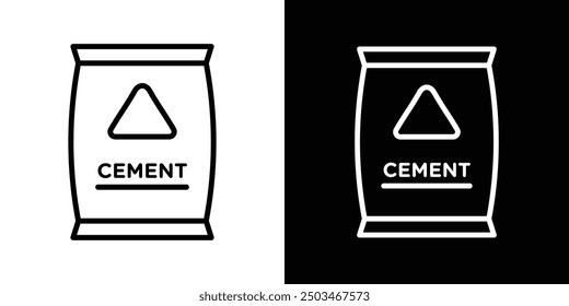 Cement thin line vector icon set.