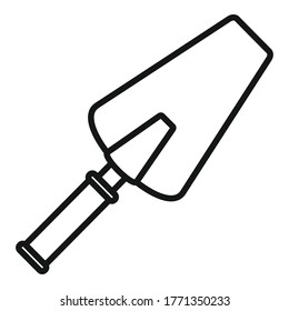 Cement trowel icon. Outline cement trowel vector icon for web design isolated on white background