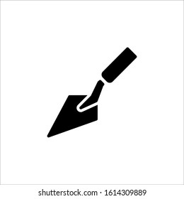 Cement Trowel Tool Isolated On White Background In Vector Icon Solid Eps10
