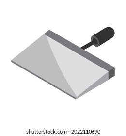 cement trowel tool isometric and isolated