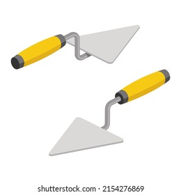 Cement trowel. Vector 3d line isometric, color web icons, new flat style. Creative design idea for infographics.