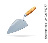 Cement trowel vector isolated on white background.