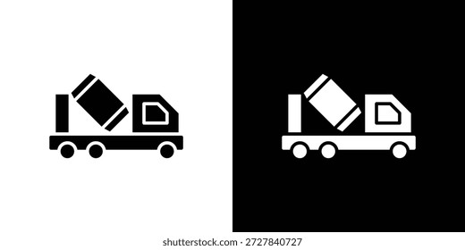Cement LKW-Symbol Flat Vektorgrafik. Einfache schwarze Symbole