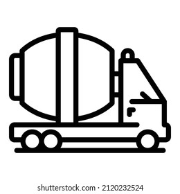 Cement truck icon outline vector. Mixer machine. Mix tool