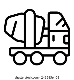 Cement truck icon outline vector. Masonry laborer. Electric mix