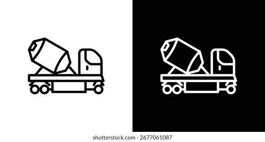 Cement truck icon. Simple thin line, outline vectors