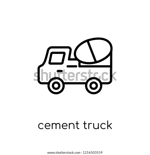 cement truck icon. Trendy modern flat linear\
vector cement truck icon on white background from thin line\
collection, outline vector\
illustration