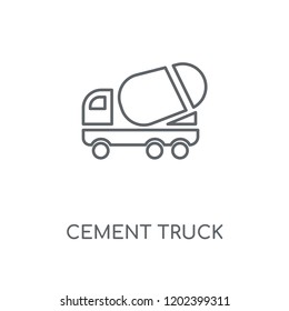 Cement Truck linear icon. Cement Truck concept stroke symbol design. Thin graphic elements vector illustration, outline pattern on a white background, eps 10.