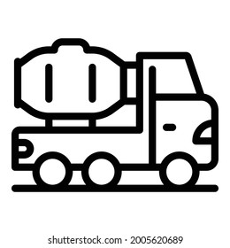 Cement truck mixer icon. Outline cement truck mixer vector icon for web design isolated on white background