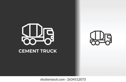 Cement Truck Vector, Icon Or Logo Sign Isolated Symbol Illustration