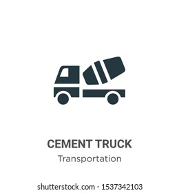 Cement truck vector icon on white background. Flat vector cement truck icon symbol sign from modern transportation collection for mobile concept and web apps design.