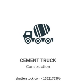 Cement truck vector icon on white background. Flat vector cement truck icon symbol sign from modern construction collection for mobile concept and web apps design.