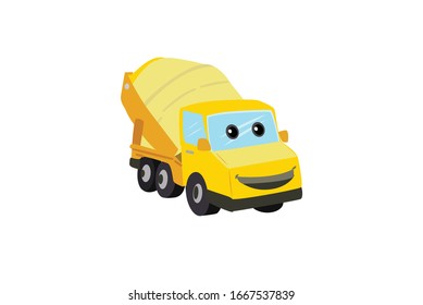 Cement Truck Vector Object Transportation Illustration