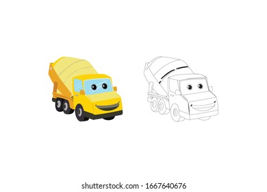 Cement Truck Vector Object Transportation Illustration Bundle