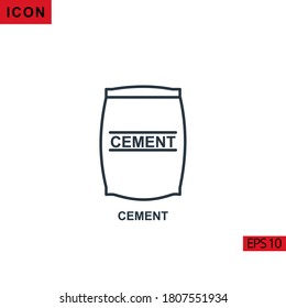 Cement vector icon on white background. Illustration line icon for graphic, print media interfaces and web design.
