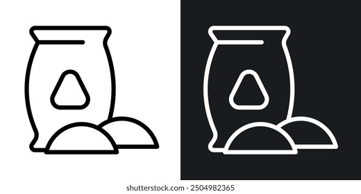 Cement vector icon set black and white filled and outlined style.