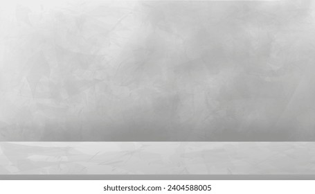 Cement wall Studio grey background, Empty Display room 3D podium with gray Concrete floor texture surface,Vector Backdrop gallery marble studio mockup for cosmetic,Beauty product presentaion